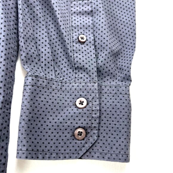 Bruno New York XL Charcoal Gray Polka Dot Long Sleeve Mens Shirt Embroidered - Picture 6 of 10